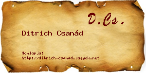 Ditrich Csanád névjegykártya