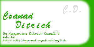 csanad ditrich business card